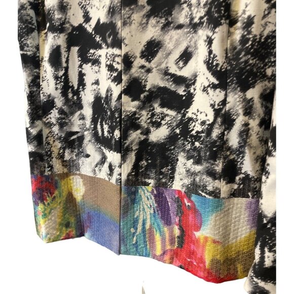 Chico's Geisha Girl Black White Sequined Neckline Colorful Sequin Hem Jacket - Picture 8 of 11